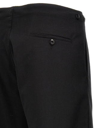 Black Polyester Casual Pants