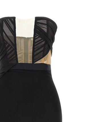 Black Viscose Long Dress