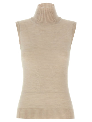 Beige Virgin Wool Cardigan