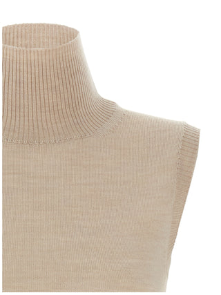 Beige Virgin Wool Cardigan