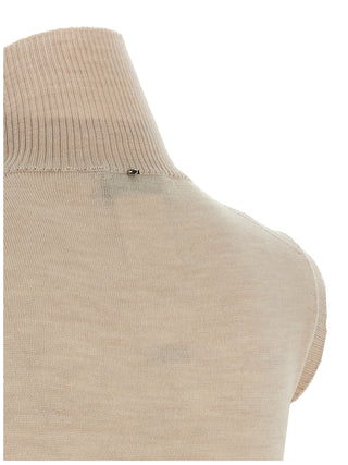 Beige Virgin Wool Cardigan