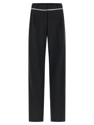 Black Virgin Wool Casual Pants