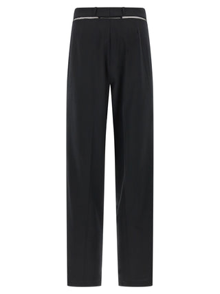 Black Virgin Wool Casual Pants