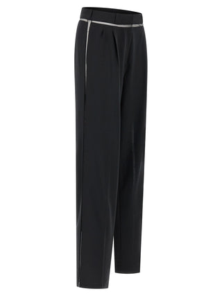 Black Virgin Wool Casual Pants