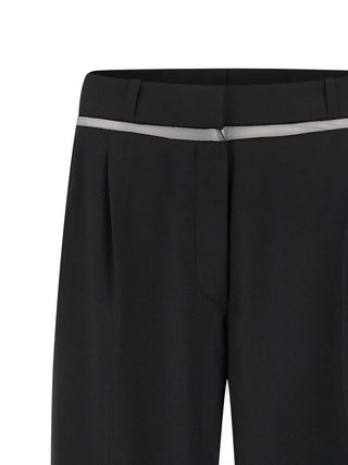 Black Virgin Wool Casual Pants