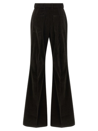 Brown Cotton Flared Pants