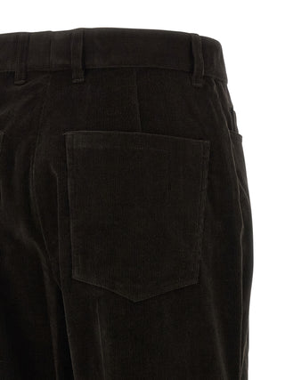 Brown Cotton Flared Pants