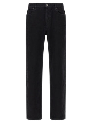 Black Cotton Straight-Leg Jeans