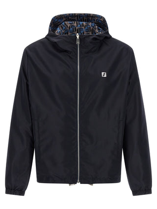 Blue Polyester Shell Jacket