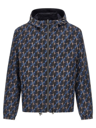 Blue Polyester Shell Jacket