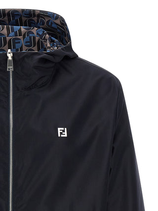 Blue Polyester Shell Jacket