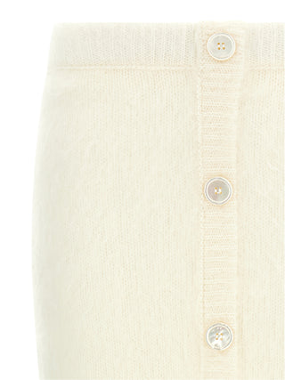White Other Fibres Midi Skirt