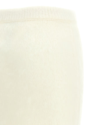 White Other Fibres Midi Skirt