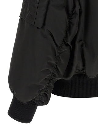 Bomber negra de poliamida