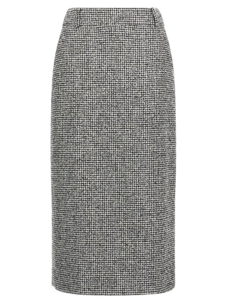 Bicolor Wool Midi Skirt