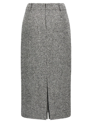 Bicolor Wool Midi Skirt