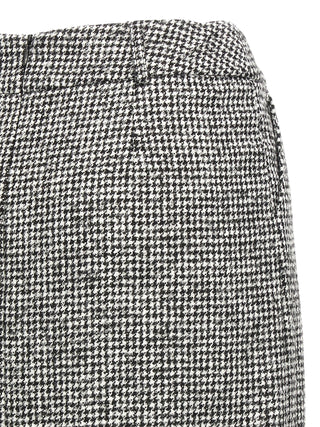 Bicolor Wool Midi Skirt