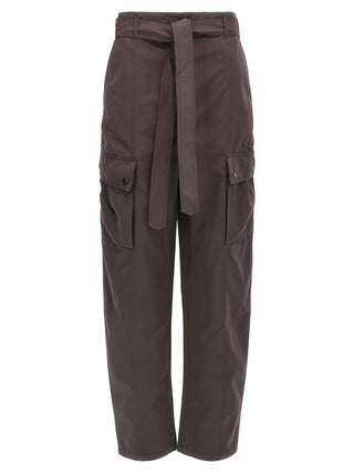 Brown Polyester Cargo Pants
