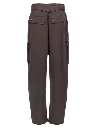Brown Polyester Cargo Pants