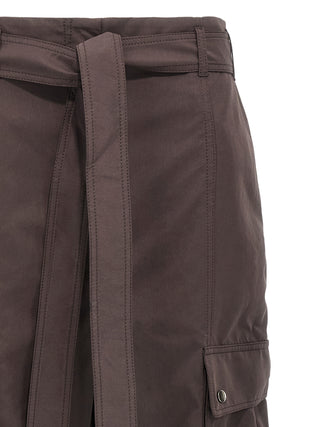 Brown Polyester Cargo Pants