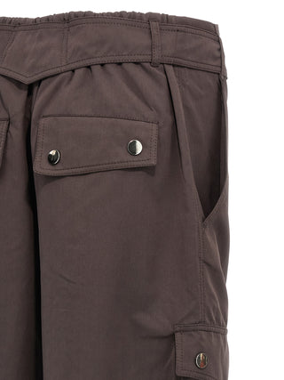 Brown Polyester Cargo Pants