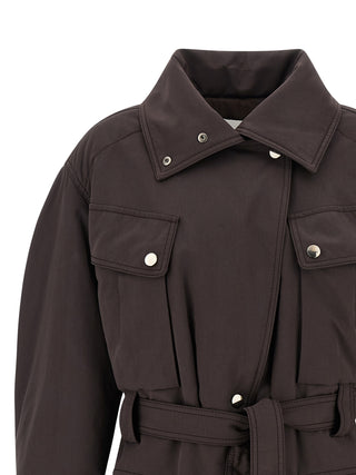 Brown Polyester Parka