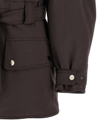 Brown Polyester Parka