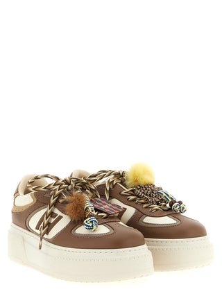 Multicolor Calfskin Platform Sneakers