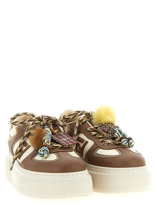 Multicolor Calfskin Platform Sneakers