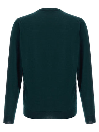 Bicolor Merino Wool Cardigan