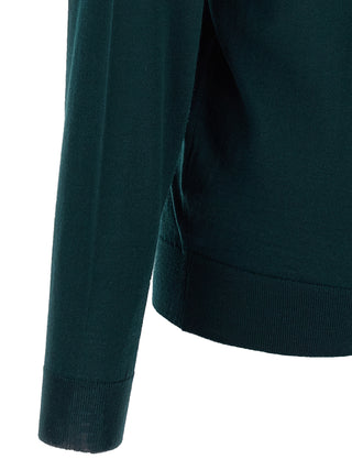 Bicolor Merino Wool Cardigan