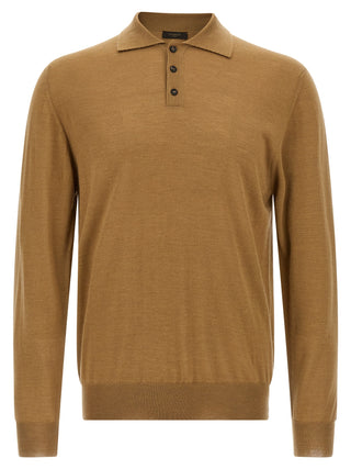 Beige Cashmere Polo Shirt