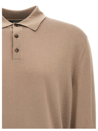 Beige Virgin Wool Polo Shirt
