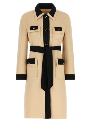 Abrigo beige de lana virgen
