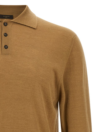 Beige Cashmere Polo Shirt