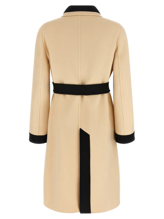 Abrigo beige de lana virgen