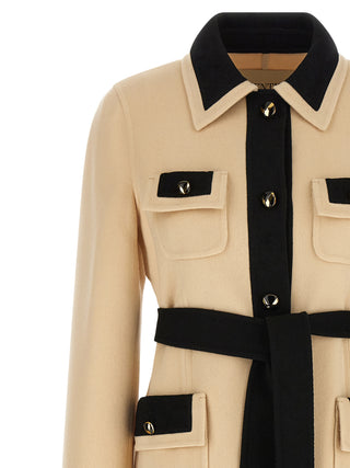 Abrigo beige de lana virgen