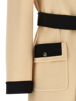 Abrigo beige de lana virgen
