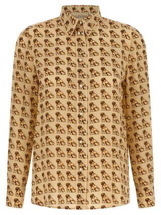 Blusa de seda beige