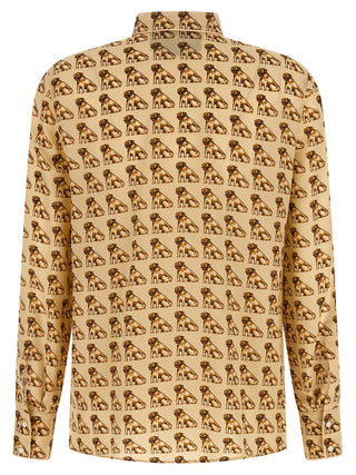 Blusa de seda beige