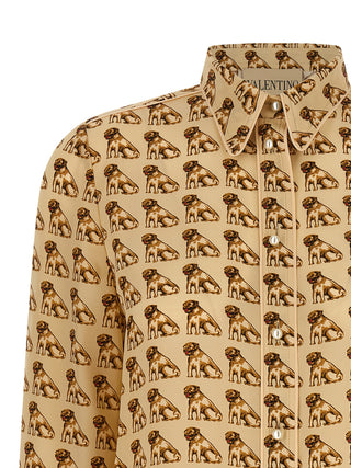 Blusa de seda beige