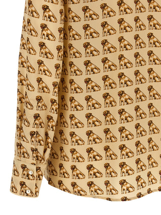 Blusa de seda beige