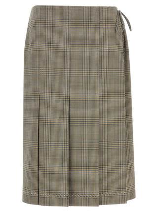 Gray Polyester Midi Skirt