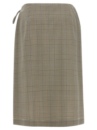 Gray Polyester Midi Skirt