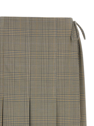 Gray Polyester Midi Skirt