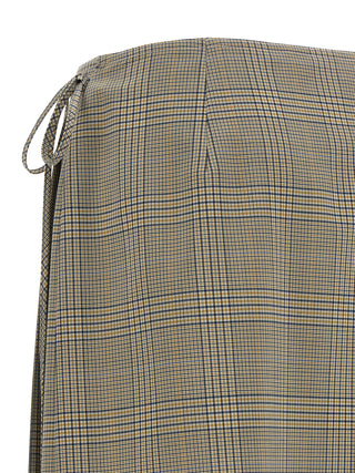 Falda midi gris de poliéster