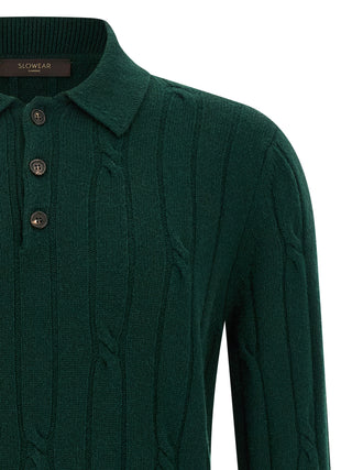 Bicolor Virgin Wool Polo Shirt