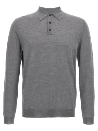 Gray Cashmere Polo Shirt