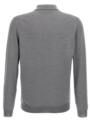 Gray Cashmere Polo Shirt