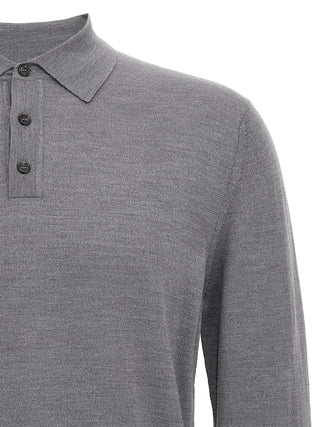 Gray Cashmere Polo Shirt